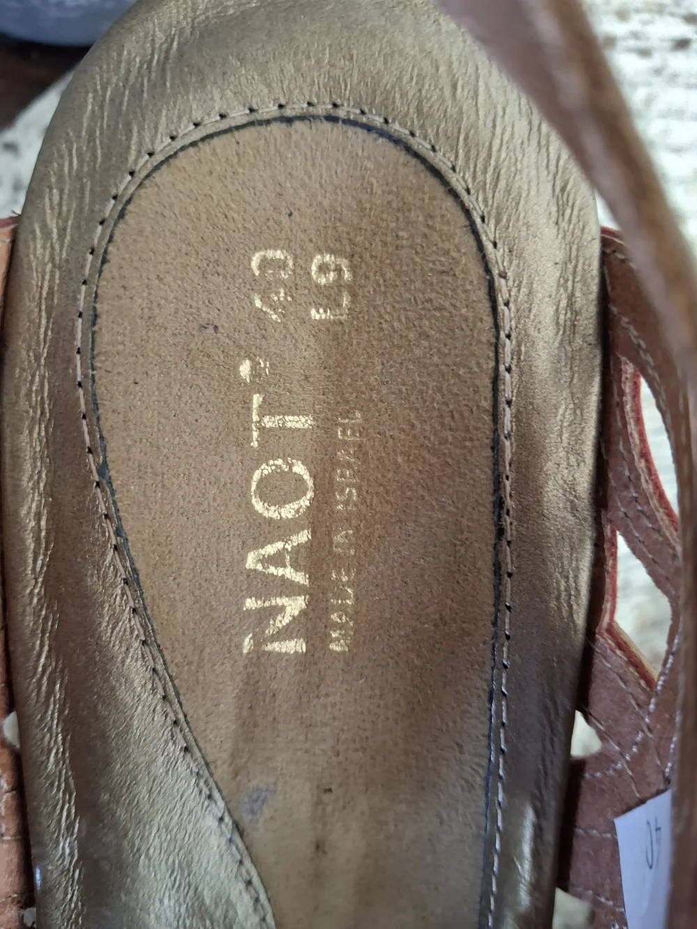 Naot Red/burgundy and Bronze Wedge Sandals Size 40.